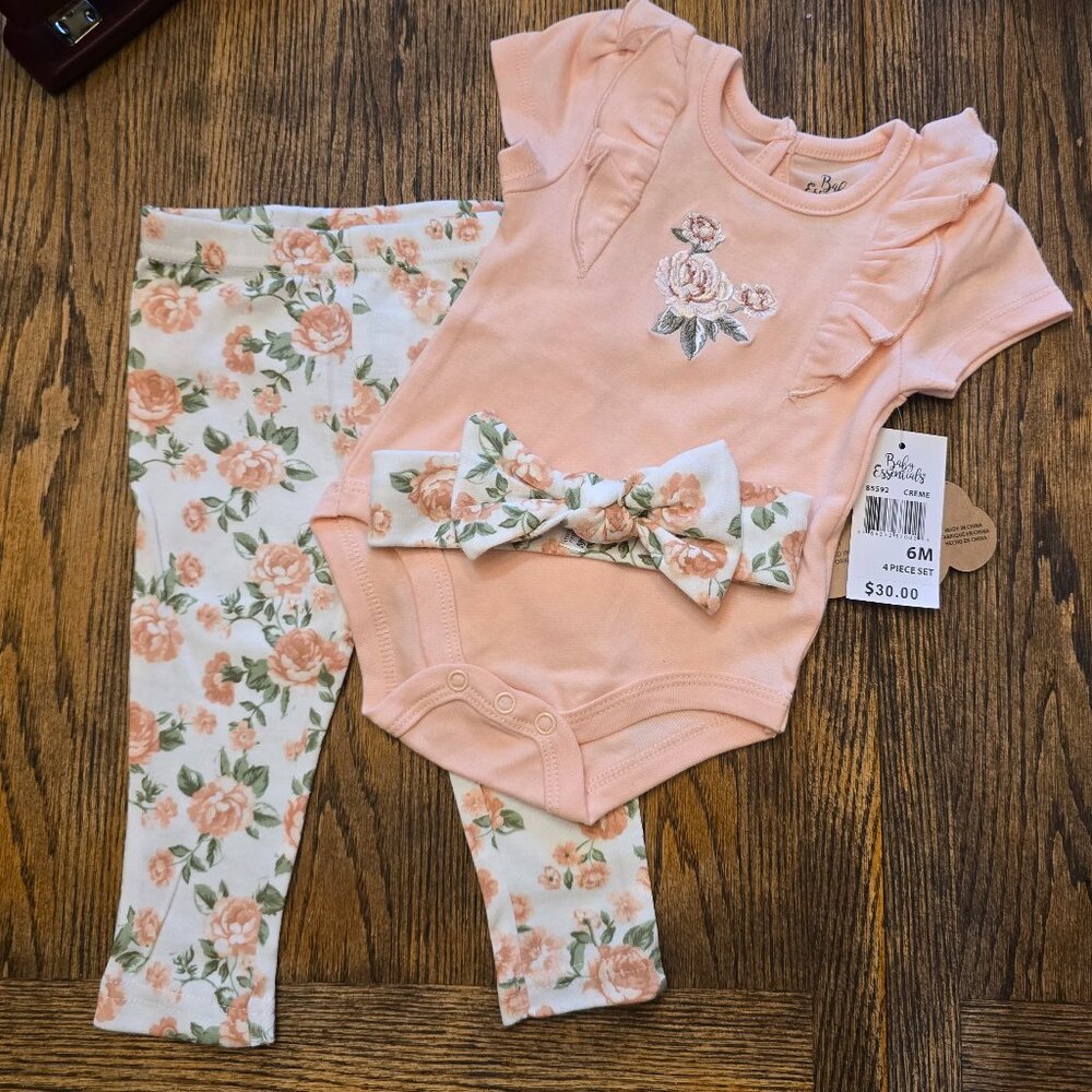 🏷️NWT - Girl's BABY ESSENTIALS 3 Piece Set Size 6m - NWT🏷️